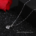 Silver Simple Zircon Chain Necklace For Wedding Jewelry